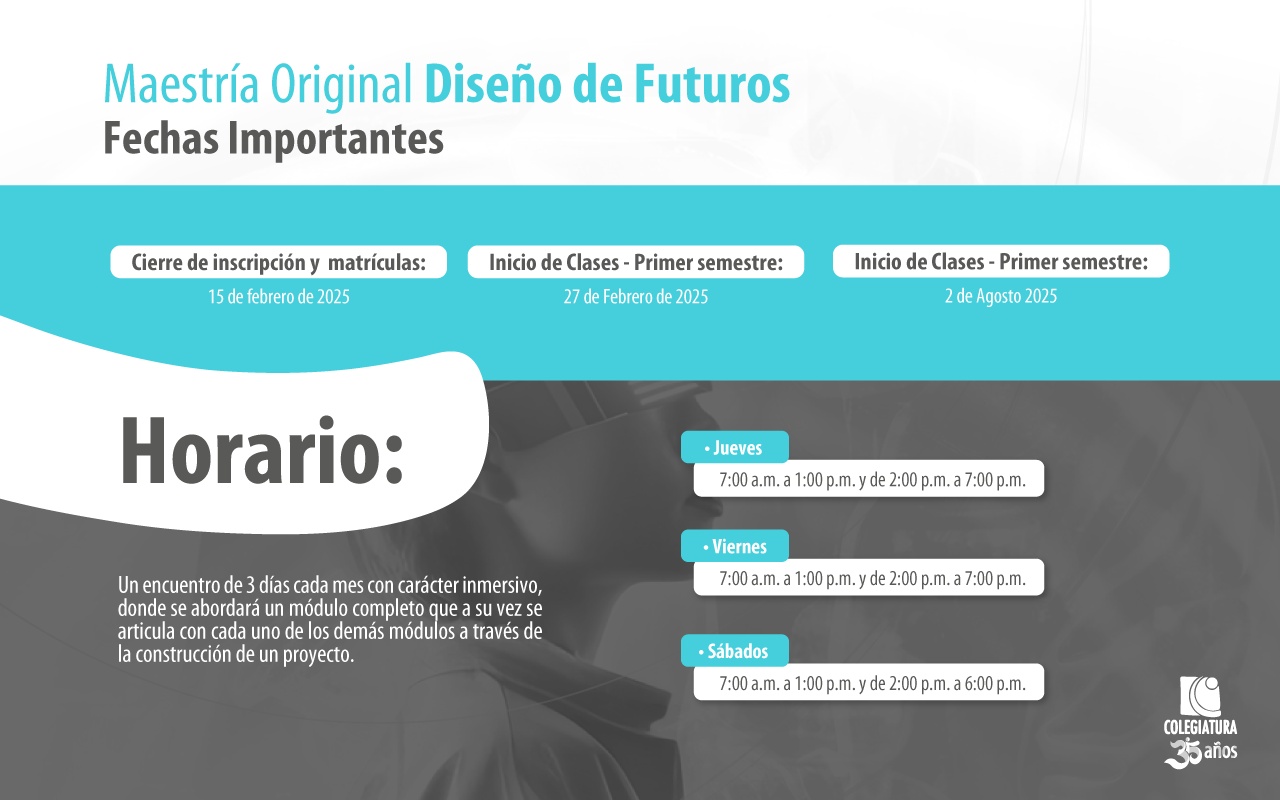 Fechas Importantes - Maestría Original Diseño de Futuros